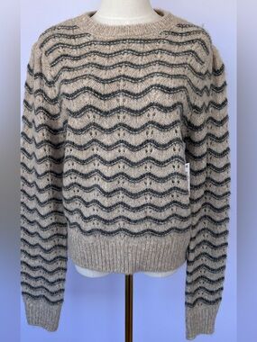 ASTR the Label Women’s Jaylani Wavy Stitch Sweater Pointelle Knit Size Large
